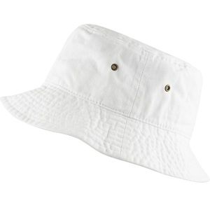 White bucket hat